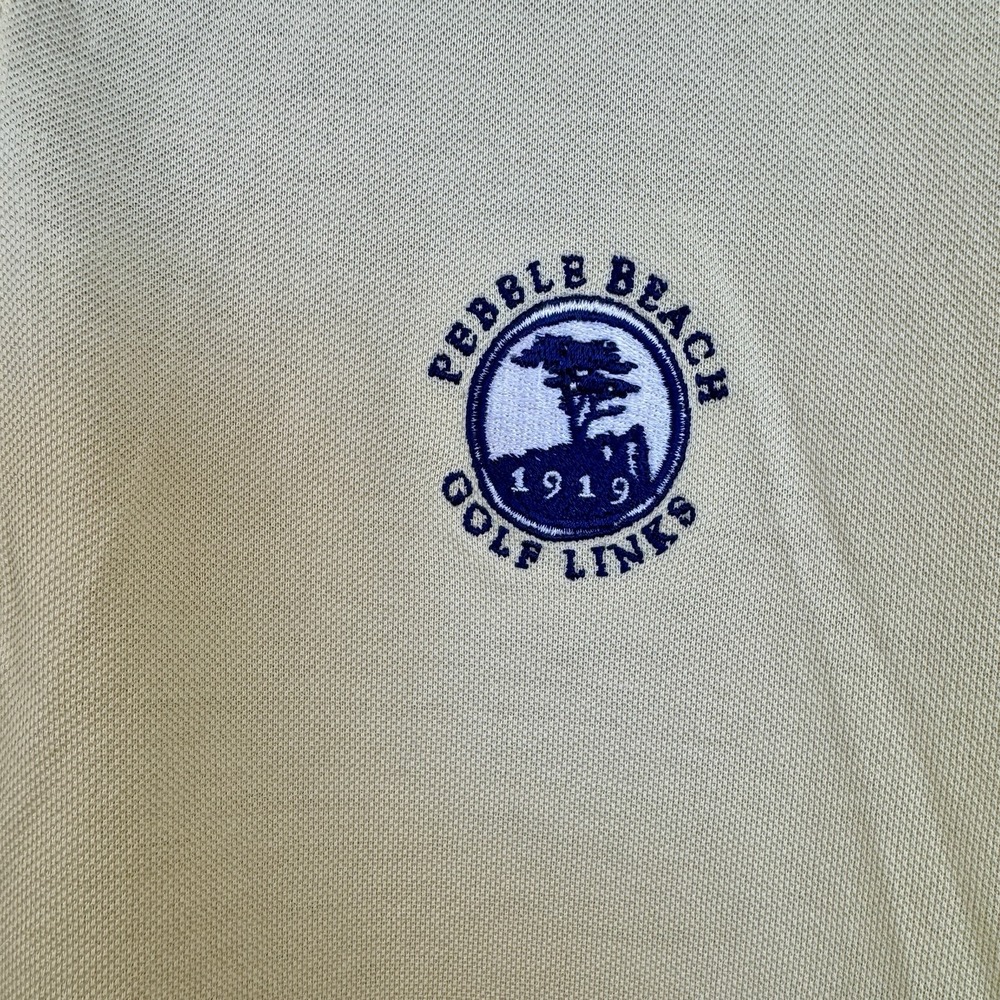 Polo Golf Ralph Lauren Pebble Beach Shirt Mens Size Lg Butter Yellow Pima Cotton - Picture 4 of 7